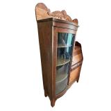 Vintage Quartersawn Oak Side by Side Secretary Desk Bookcase Curio Cabinet