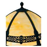 Beautiful Vintage Slag Glass Panel Table Lamp