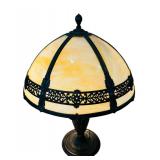 Beautiful Vintage Slag Glass Panel Table Lamp