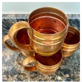 Set of Four Copper Mugs by Cavalier National Silver