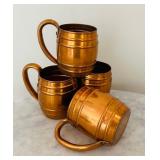 Set of Four Copper Mugs by Cavalier National Silver