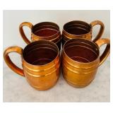 Set of Four Copper Mugs by Cavalier National Silver