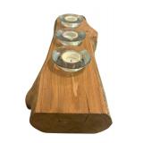 Rustic Driftwood Candle Holder and Tall Metal Candle Holder