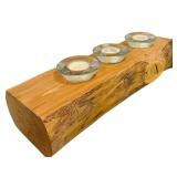 Rustic Driftwood Candle Holder and Tall Metal Candle Holder