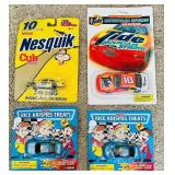 Vintage NEW Hot Wheels, Nestle Nesquik Racing Car, Jeff Green #10, Monte Carlo, Ricky Rudd #10 Tide Race Car NASCAR Diecast Toy Orange White Ford and Two Vintage Sealed 1/64 Die Cast Nascar 5 Monte Ca