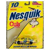 Vintage NEW Hot Wheels, Nestle Nesquik Racing Car, Jeff Green #10, Monte Carlo, Ricky Rudd #10 Tide Race Car NASCAR Diecast Toy Orange White Ford and Two Vintage Sealed 1/64 Die Cast Nascar 5 Monte Ca