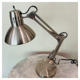Allen & Roth Adjustable Brushed Nickel Swing-Arm Desk Lamp with Metal Shade