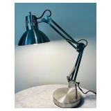 Allen & Roth Adjustable Brushed Nickel Swing-Arm Desk Lamp with Metal Shade