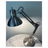 Allen & Roth Adjustable Brushed Nickel Swing-Arm Desk Lamp with Metal Shade