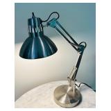 Allen & Roth Adjustable Brushed Nickel Swing-Arm Desk Lamp with Metal Shade
