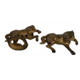 Pair of Vintage Cast Iron Prancing Pony / Still Coin Bank AC Williams Vintage Horses