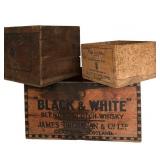Three Vintage Wooden Crates