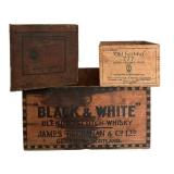 Three Vintage Wooden Crates