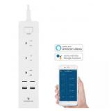Wasserstein Wi-Fi Controlled Smart Power Strip - 3 Outlets + 2 USB Ports Compatible with Alexa and Google Assistant