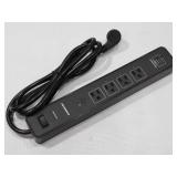 Monster Smart Power Outlet WiFi Control Alexa Indoor 4 Outlet 2 USB-A Black 6 ft