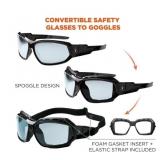 NEW 2 Pack of Ergodyne Skullerz LOKI Convertible Safety Spoggles w/ Strap -Black-Indoor/Outdoor Lens
