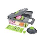 Dartwood All-In-One Vegetable Chopper - Kitchen Meal Prep Container - For Vegetable Chopping, Slicing, and Dicing (Transparent)