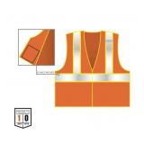 NEW GloWear 8229Z Two-Tone Hi-Vis Safety Vest - Type R, Class 2, Zipper, Economy - ORANGE L/XL