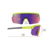 NEW Ergodyne Skullerz AEGIR Anti-Scratch & Anti-Fog Safety Sunglasses - Purple Mirror Lens Lime Frame