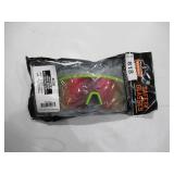 NEW Ergodyne Skullerz AEGIR Anti-Scratch & Anti-Fog Safety Sunglasses - Purple Mirror Lens Lime Frame