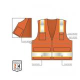 NEW Ergodyne GloWear 8248Z Two-Tone Surveyors Vest - Type R, Class 2, Zipper - ORANGE - 2XL/3XL