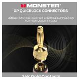 Monster XP QuickLock Self-Crimping Banana Plugs for Speaker Wire with 24K Gold Contacts - 2 Pair (4 Total), Ideal for Home Theatre & Home Audio Speakers