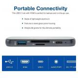 Verbatim 6-in-1 USB C Hub Adapter - 100W Power Delivery, USB 3.0 Ports, SD Card Readers, 3.5mm Audio Port for USB C Laptops