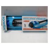 NEW  Aqua Joe SJI-OMS18 Indestructible Metal Base Oscillating Sprinkler with Adjustable Spray | 4000 sq ft Max Coverage