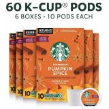 NEW 6 Pack of 10 Count Starbucks Pumpkin Spice K-Cups (60 Total) - BB 2-27-25