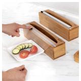 Seville Classics Bamboo Food Wrap Dispenser 2-piece Set