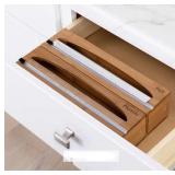 Seville Classics Bamboo Food Wrap Dispenser 2-piece Set