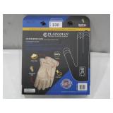 NEW Plainsman Premium Cowhide 100% Leather Gloves Fleece Lined Insulated M, 2 Pack