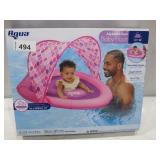 Aqua Leisure Adjustable Seat Baby Pool Float w/ Retractable Canopy, Mermaid