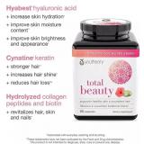 NEW Youtheory Total Beauty Hyaluronic Acid, Keratin & Biotin Capsules 90 ct.