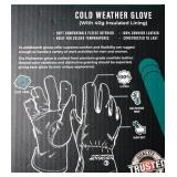 NEW Plainsman Cold Weather Work Gloves, Fleece Lining, Premium Cowhide Leather, Medium, 2 Pairs