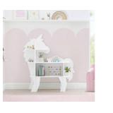 Delta Children Unicorn Shaped Bookcase, White - Assembled