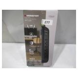 Monster 15ft Black Power Strip and Tower Surge Protector, Heavy Duty Protection, 300 Joule Rating and 6 120V-Outlets