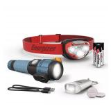 NEW Energizer 3-Piece Safety Light - Flashlight, Headlamp, and Keychain Light
