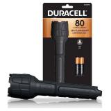 NEW Duracell 80 Lumen Heavy Duty Rubber Flashlight for Everyday Use - Rubberized Construction with Comfort Grip Design with 2-AAA Batteries Included