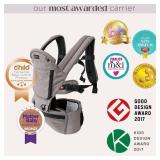 MiaMily Hipster Plus Baby Carrier - 6 Carry Positions - Newborn to Toddler - Lumbar Support - Stone Grey
