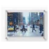 Wexel Art Cool Modern Frames GMS2127D Double-Panel 21" x 27" Acrylic Floating Frame for 18" x 24" Art & Photo, Silver Wall Mounts