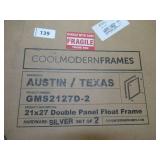 Wexel Art Cool Modern Frames GMS2127D Double-Panel 21" x 27" Acrylic Floating Frame for 18" x 24" Art & Photo, Silver Wall Mounts