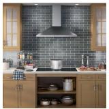 GE JVW5301 Wall-Mount Pyramid Chimney 30 Inch Stainless Steel Range Hood with Dual Halogen Cooktop Lighting