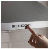 GE JVW5301 Wall-Mount Pyramid Chimney 30 Inch Stainless Steel Range Hood with Dual Halogen Cooktop Lighting