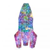 Olivia & Finn LED Kids Prismatic Lamp Iridescent Glow - Rocket