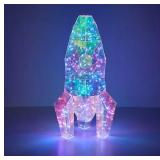 Olivia & Finn LED Kids Prismatic Lamp Iridescent Glow - Rocket