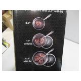 NEW T-Fal Hybrid Mesh 5-Piece Tri-Ply Stainless Steel Fry Pan Set - 8.5", 11", and 12.5"