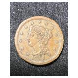 1851 US BRAIDED HAIR LARGE CENT AU