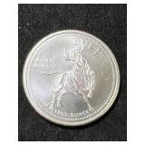 1 TROY OZ .999 FINE SILVER BULL/BEAR ROUND