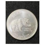 1 TROY OZ .999 FINE SILVER BULL/BEAR ROUND